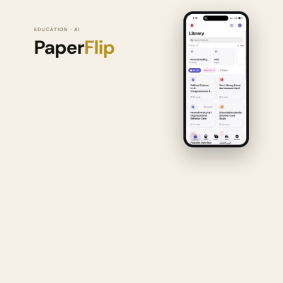 PaperFlip flashcard library screen